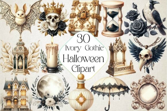 Download Ivory Gothic Halloween Clipart - Gothic halloween Collection