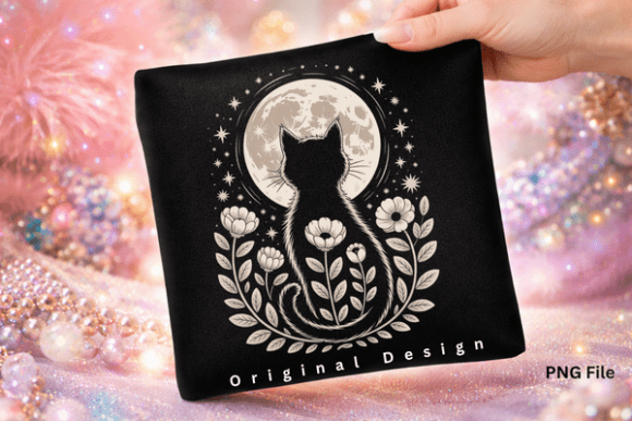 Download Moon Night Gothic Halloween Cat PNG - Gothic halloween Collection