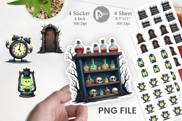 Download Gothic Haunted Objects Stickers - Sticker Collection