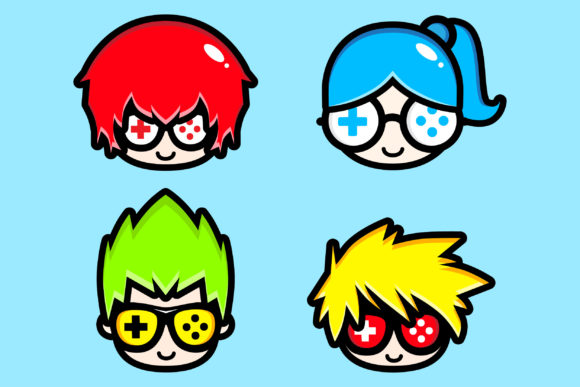 Download Design Vector Set of Geek Gamer - Gamer Collection