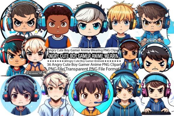 Download Angry Cute Boy Gamer Anime Wearing - Gamer Collection