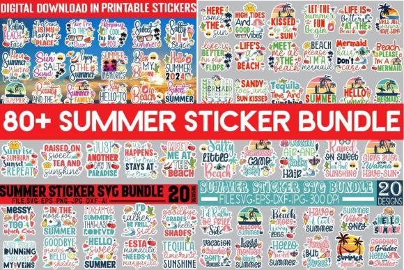 Download Mega Summer Sticker SVG Bundle - Sticker Collection